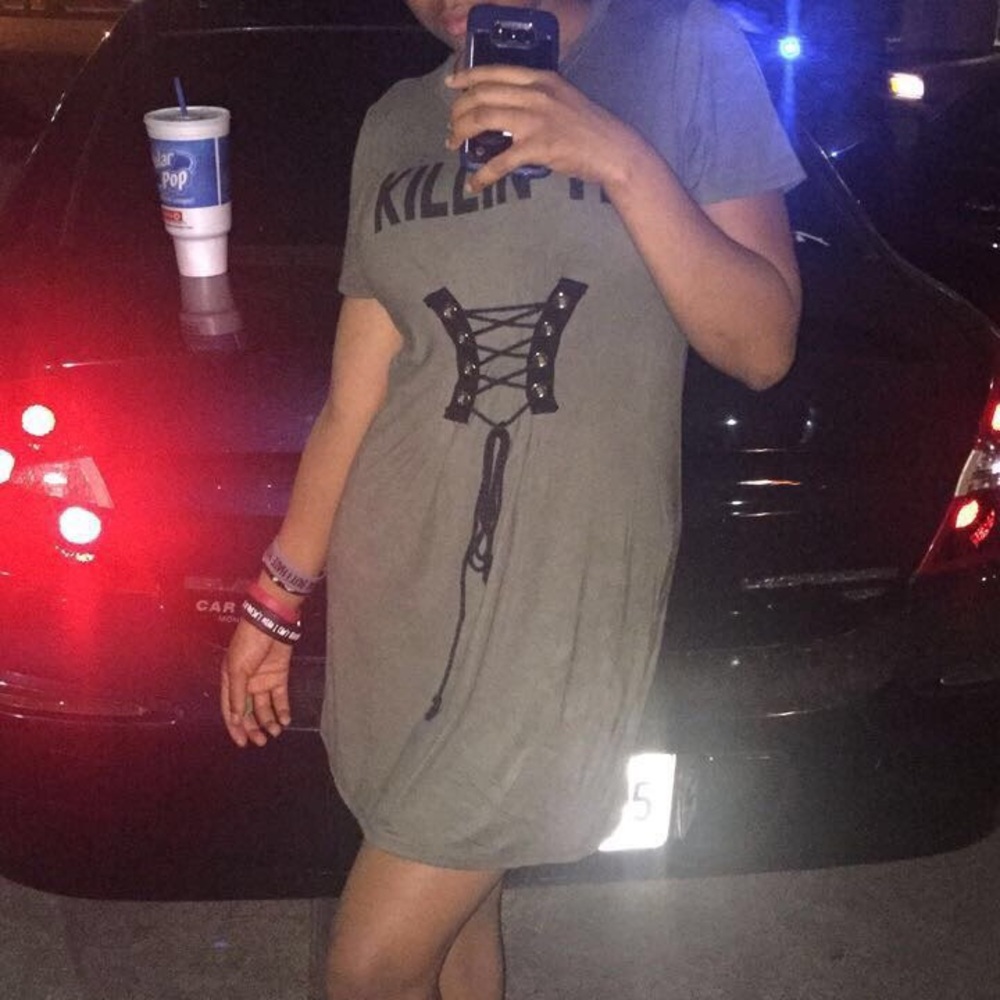 Olive Green T-shirt Dress